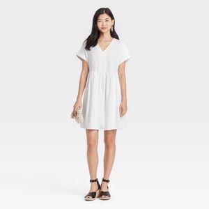 NWT White Shortsleeved Shirtdress